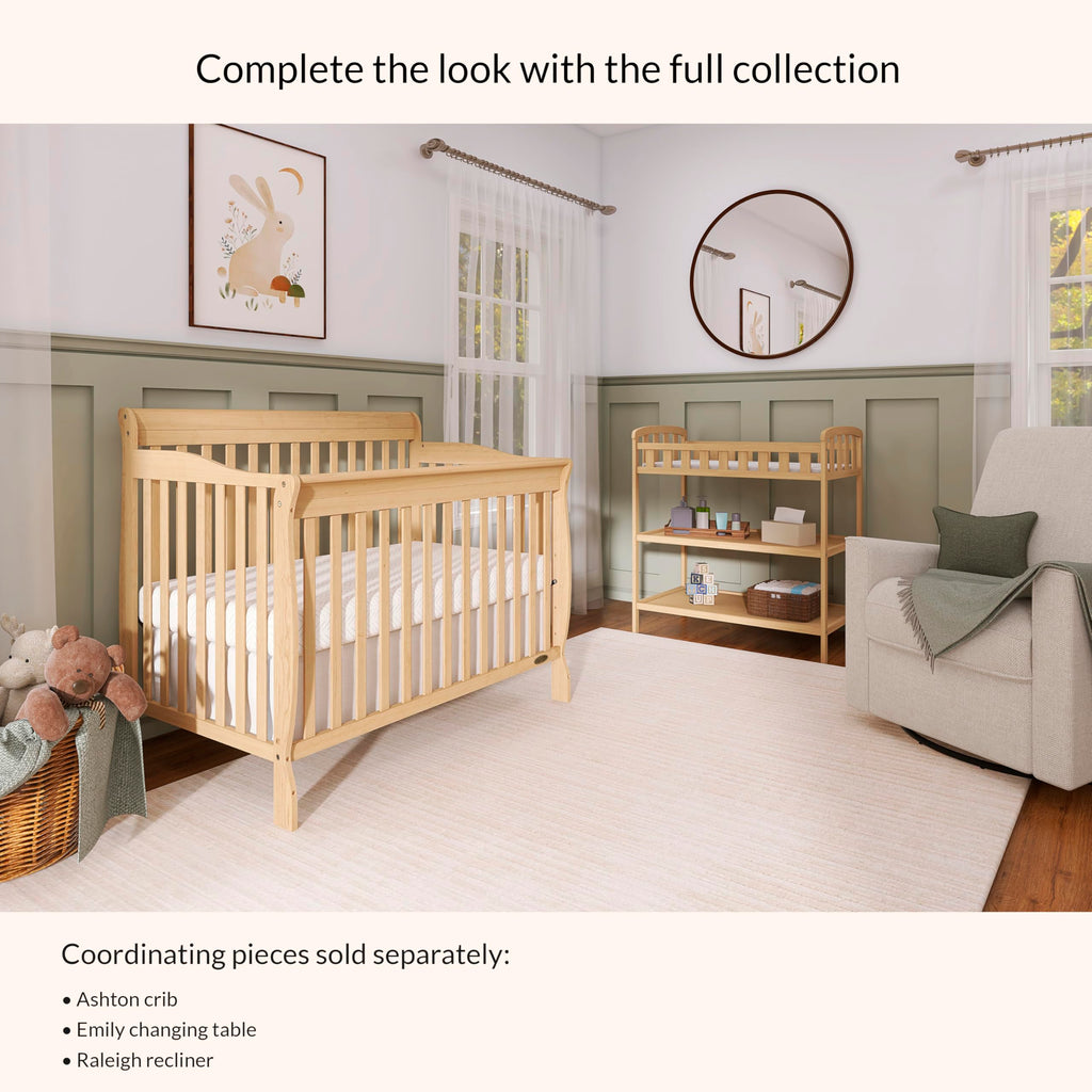 Compact Portable Pinewood Changing Table with Safety Rails S564854