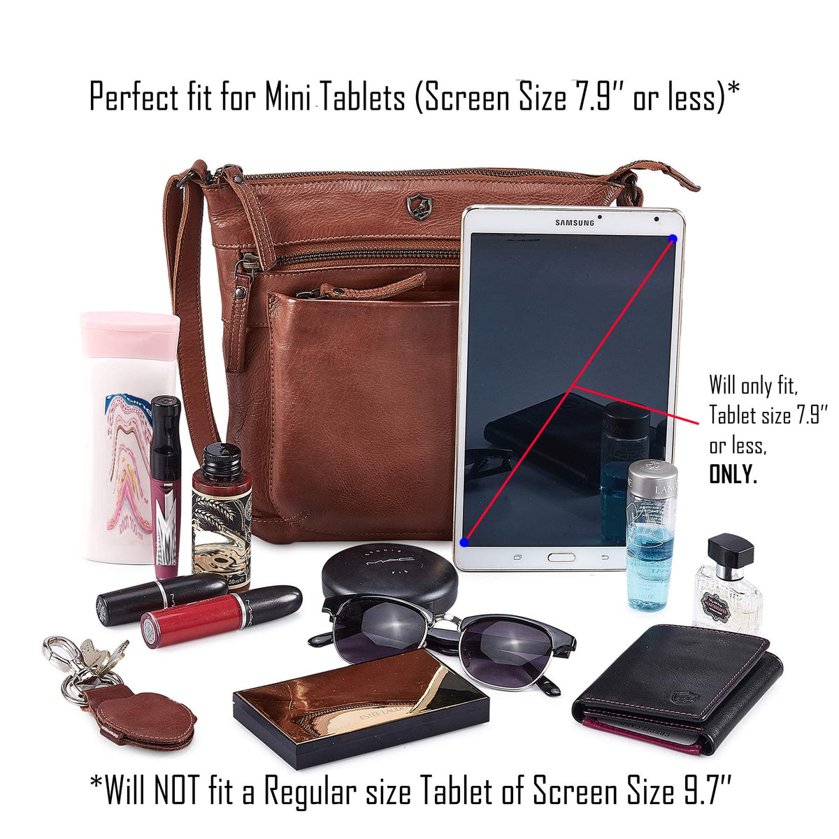 Small Genuine Leather Crossbody Bag with Adjustable Strap G2275