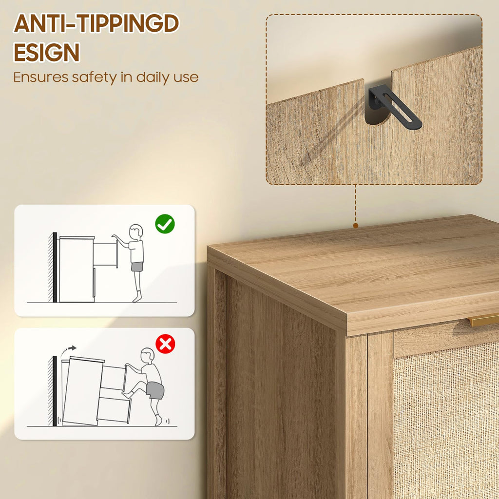 2-Drawer Rattan File Cabinet X7842