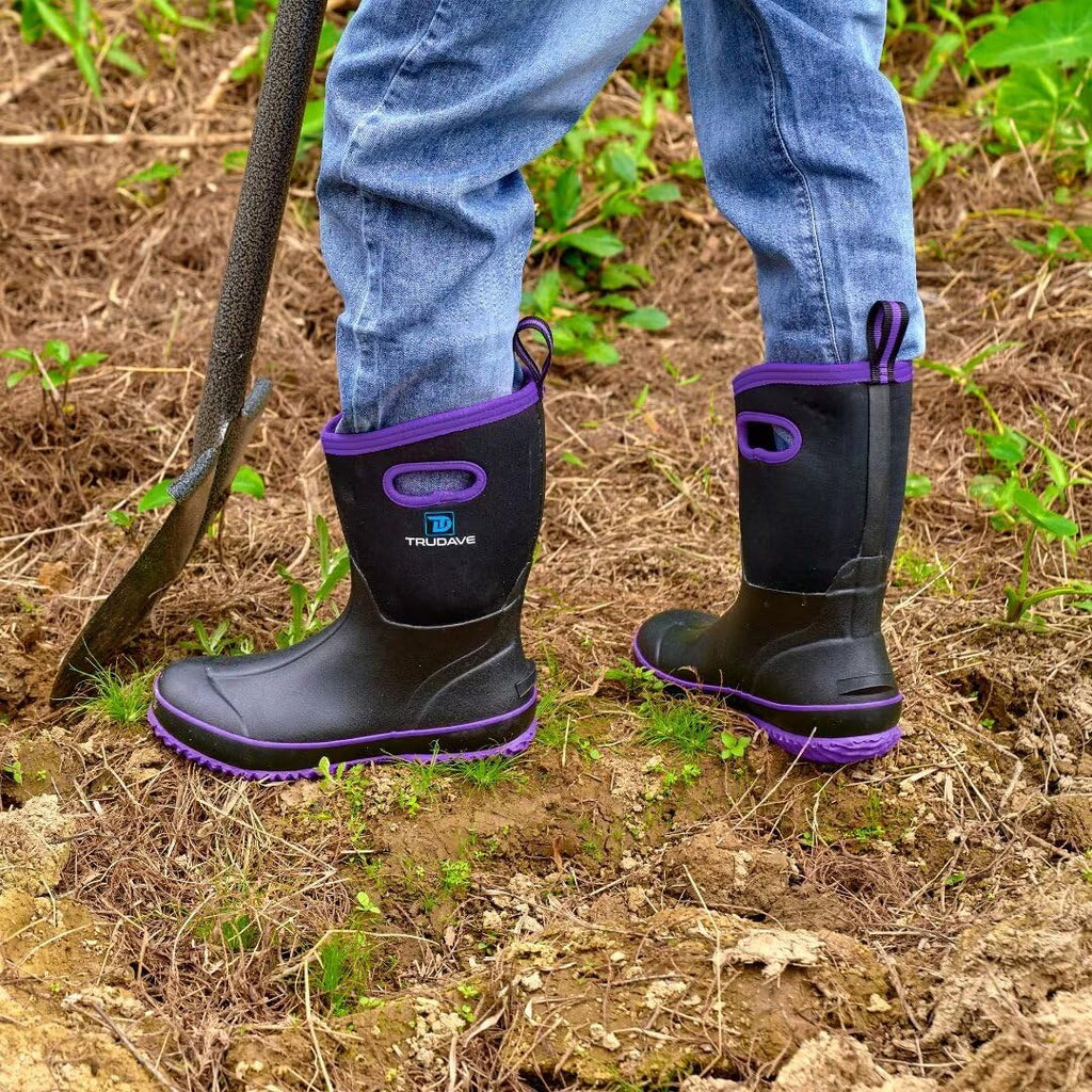 Mid Calf Waterproof Neoprene Insulated Rubber Boots H82543
