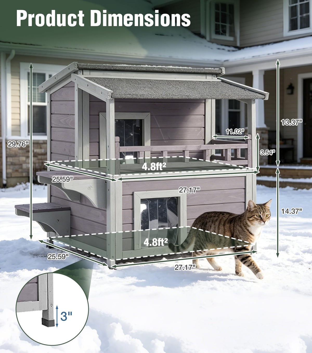 Large 2 Story Heated Cat House W838731