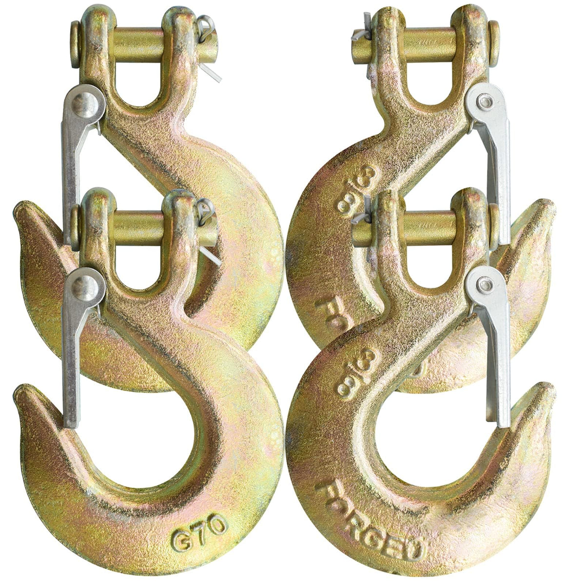 3/8" Clevis Slip Hooks with Safety Latch, 4PCS Heavy Duty W952503