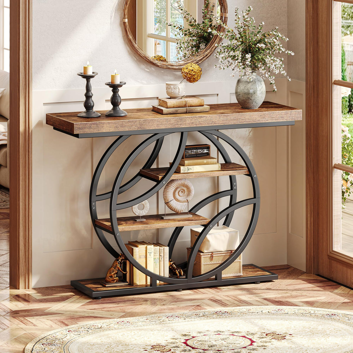 41.3 Inch Entryway Table with Curved Metal Frame O5524