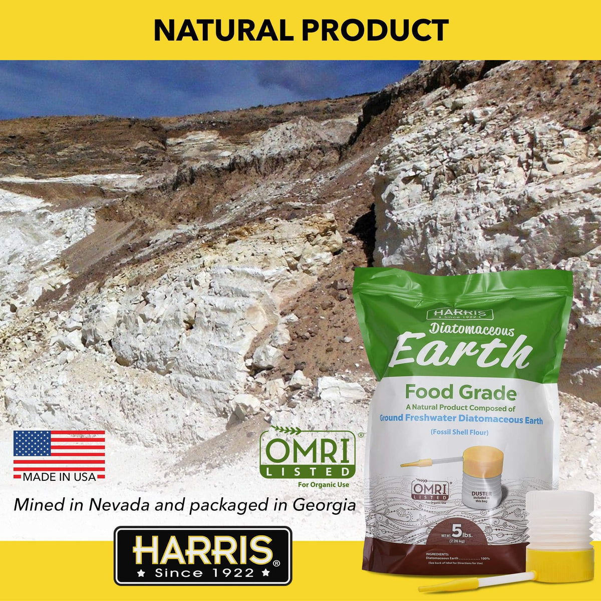 Food Grade Diatomaceous Earth 5lb with Powder Duster P8379