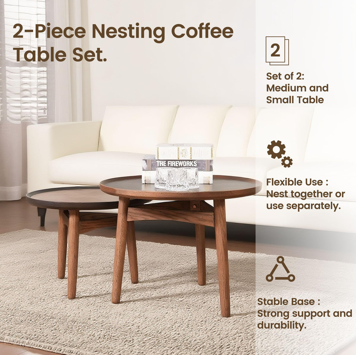 24 Round Solid Oak Coffee Table M6306