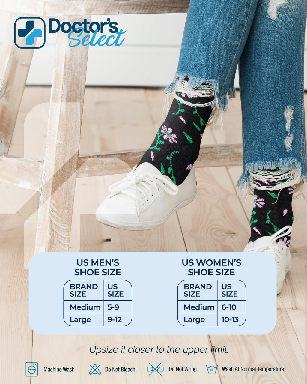 Moisture-Wicking Diabetic Socks 6 Pairs J139