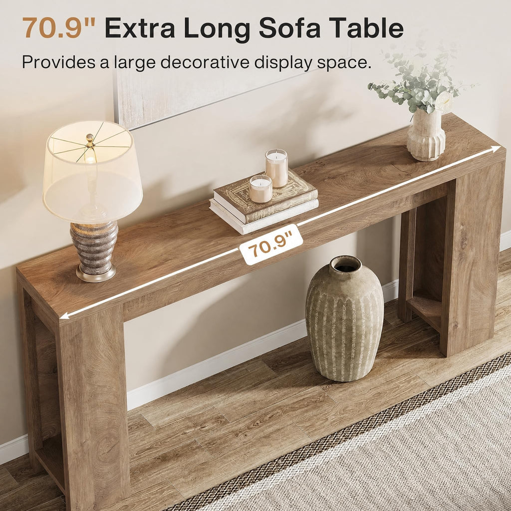 70.9-Inch Light Brown Console Table E92633
