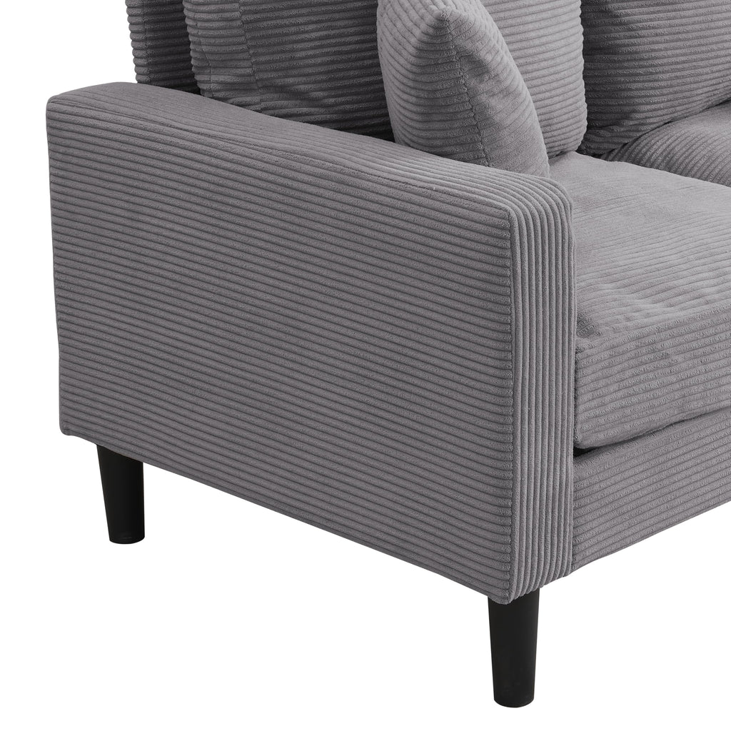 Light Gray 2-Seater Upholstered Loveseat Sofa C335