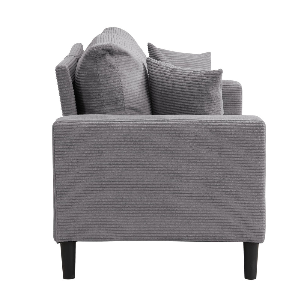 Light Gray 2-Seater Upholstered Loveseat Sofa C335