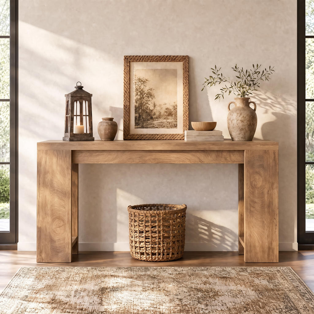 70.9-Inch Light Brown Console Table E92633