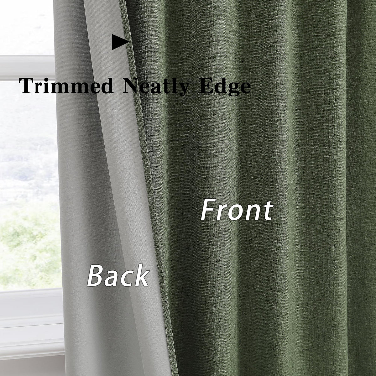 Dark Olive Green 96 Inch Blackout Curtains 2 Panels Set B331