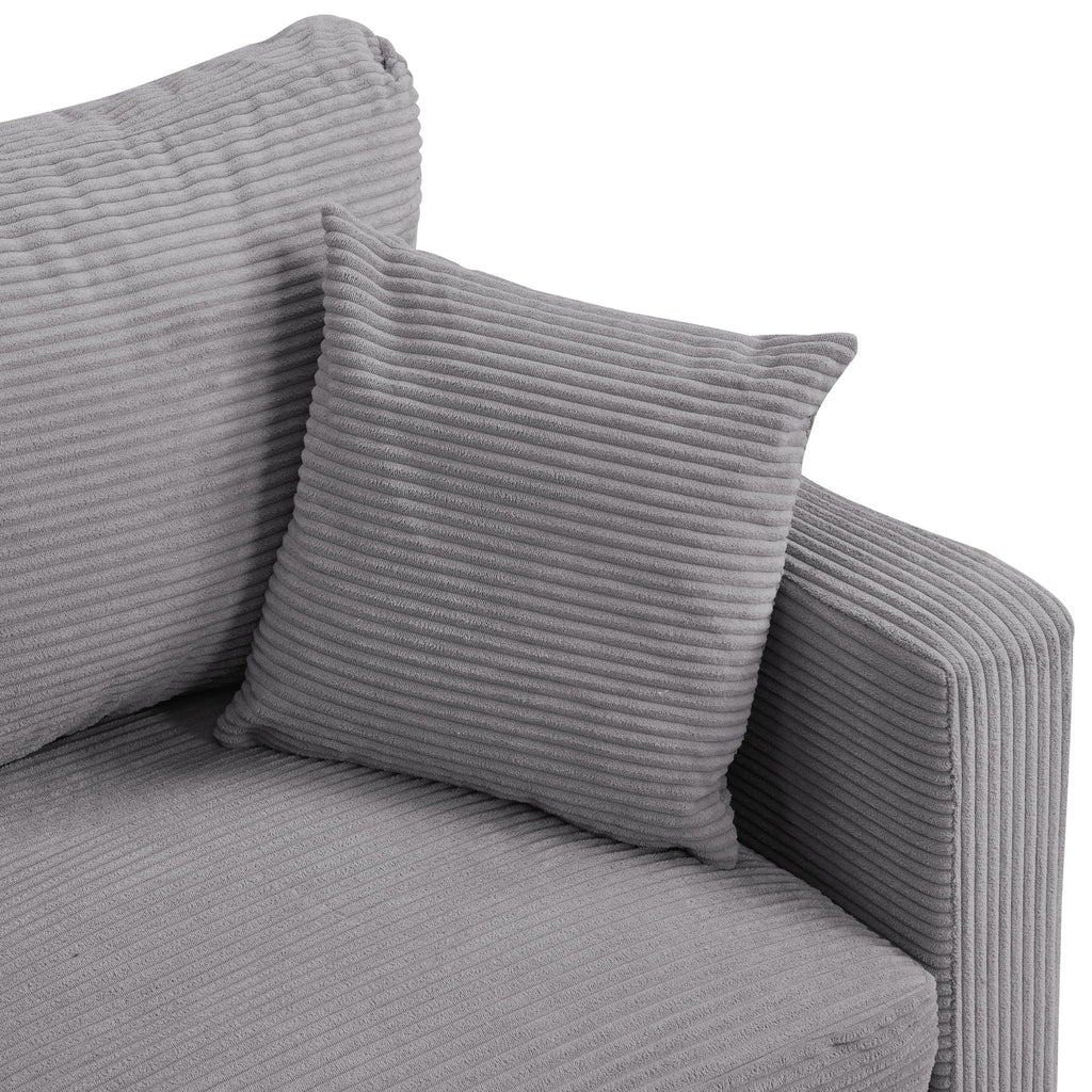 Light Gray 2-Seater Upholstered Loveseat Sofa C335