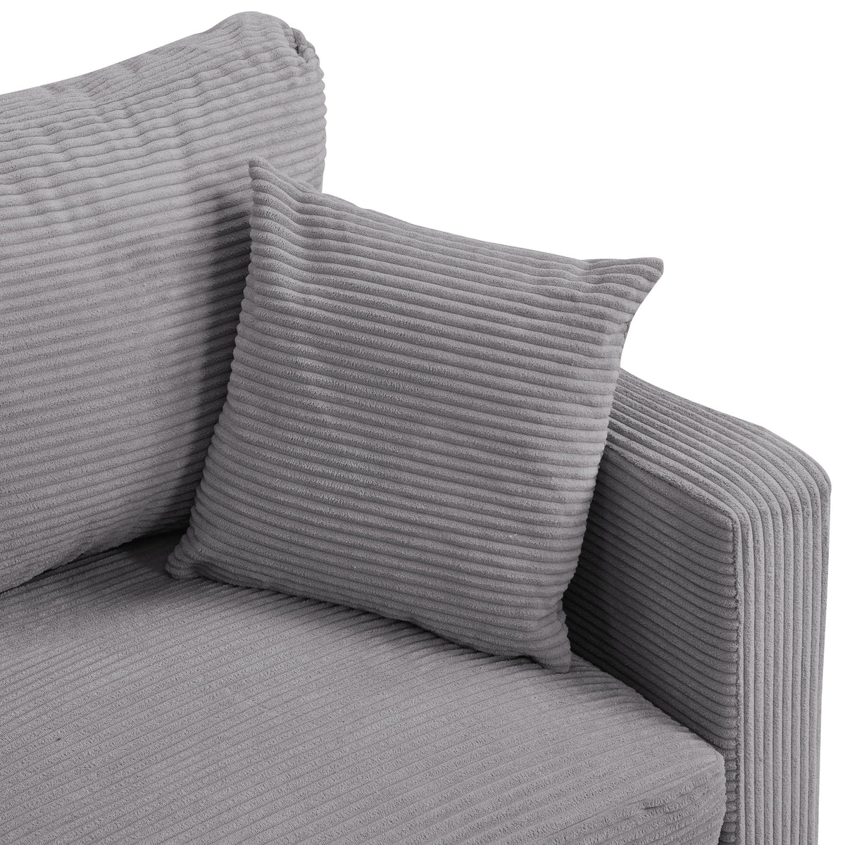 Light Gray 2-Seater Upholstered Loveseat Sofa C335